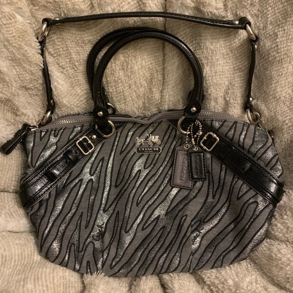 Coach purse Madison Lutex Zebra Sophia Satchel